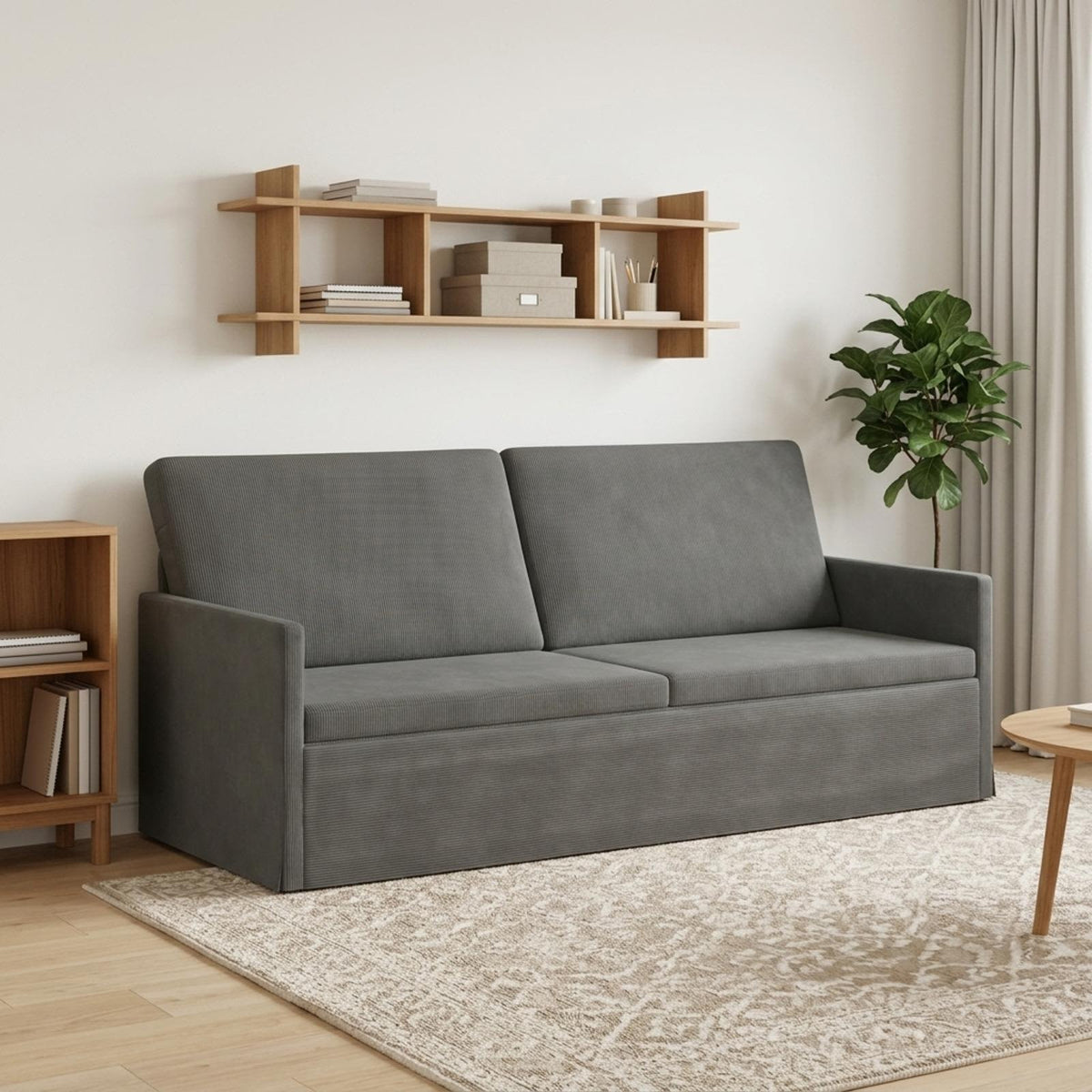 vidaXL 3 Seater Sofa Dark Grey 190 x 81 x 82 cm Corduroy Fabric 1