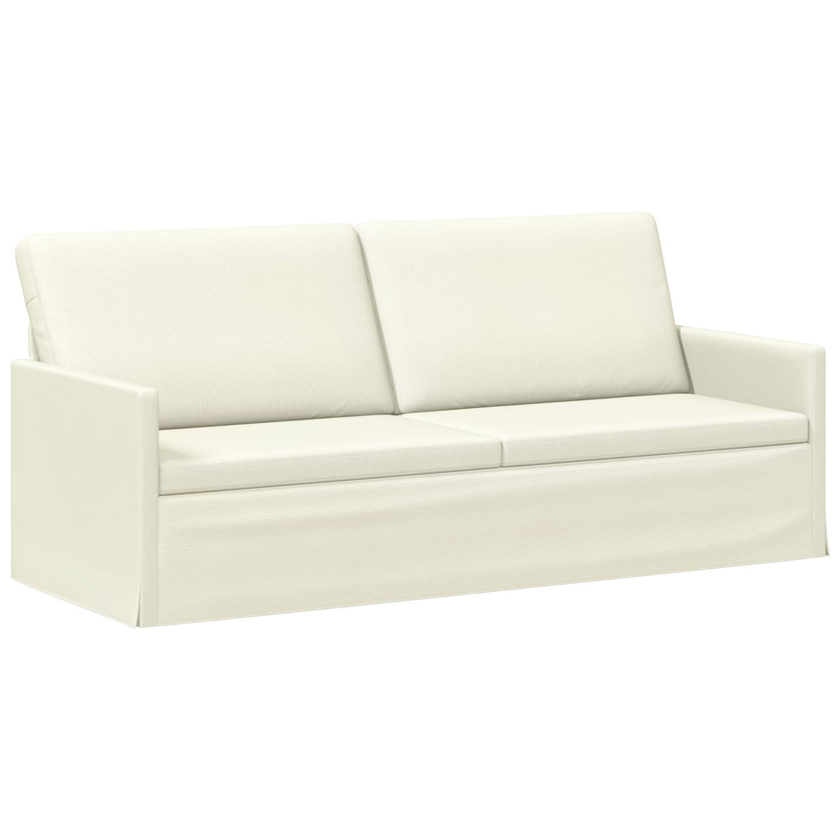 vidaXL 3 Seater Sofa Cream 190 x 81 x 82 cm Corduroy Fabric 2