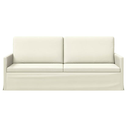 vidaXL 3 Seater Sofa Cream 190 x 81 x 82 cm Corduroy Fabric 3
