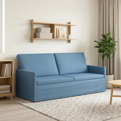 vidaXL 3 Seater Sofa Blue 190 x 81 x 82 cm Corduroy Fabric 1