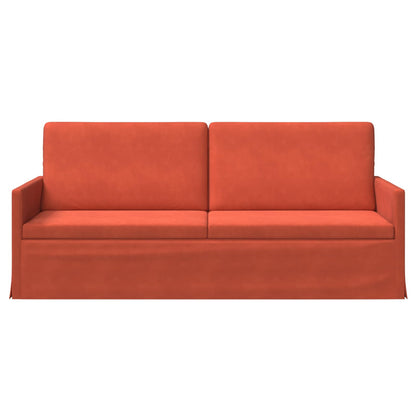 vidaXL 3 Seater Sofa Red Orange 190 x 81 x 82 cm Corduroy Fabric 3
