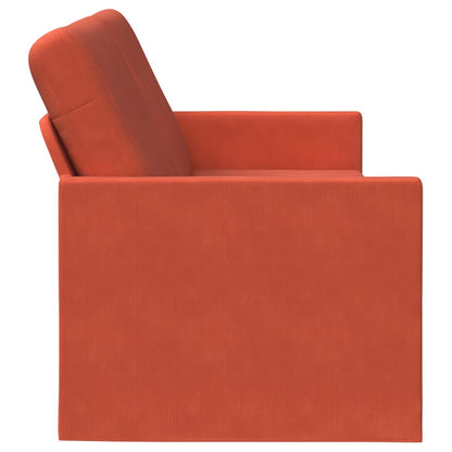 vidaXL 3 Seater Sofa Red Orange 190 x 81 x 82 cm Corduroy Fabric 4
