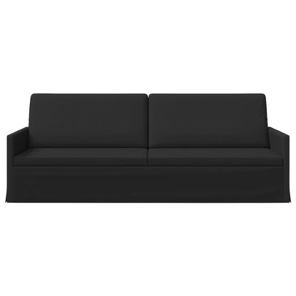 vidaXL 3 Seater Sofa Black 220 x 81 x 82 cm Fabric 3