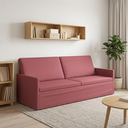 vidaXL 3 Seater Sofa Wine Red 220 x 81 x 82 cm Fabric 1