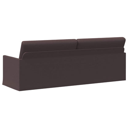 vidaXL 3 Seater Sofa Dark Brown 220 x 81 x 82 cm Fabric 5