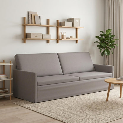 vidaXL 3 Seater Sofa Taupe 220 x 81 x 82 cm Fabric 1