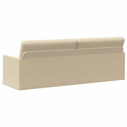 vidaXL 3 Seater Sofa Cream 220 x 81 x 82 cm Fabric 5