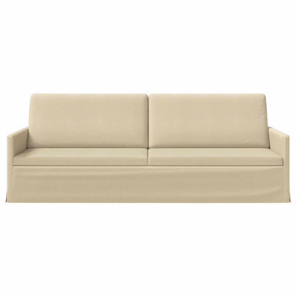 vidaXL 3 Seater Sofa Cream 220 x 81 x 82 cm Fabric 3