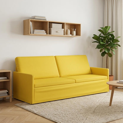 vidaXL 3 Seater Sofa Light Yellow 220 x 81 x 82 cm Fabric 1