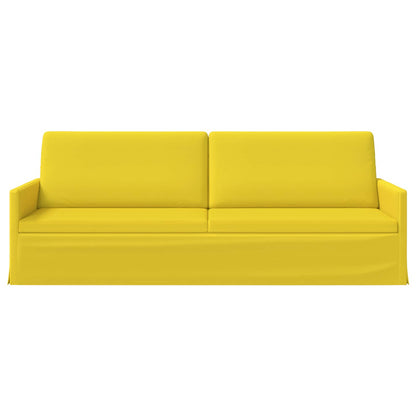vidaXL 3 Seater Sofa Light Yellow 220 x 81 x 82 cm Fabric 3