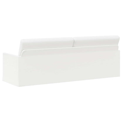 vidaXL 3 Seater Sofa White 220 x 81 x 82 cm Fabric 5