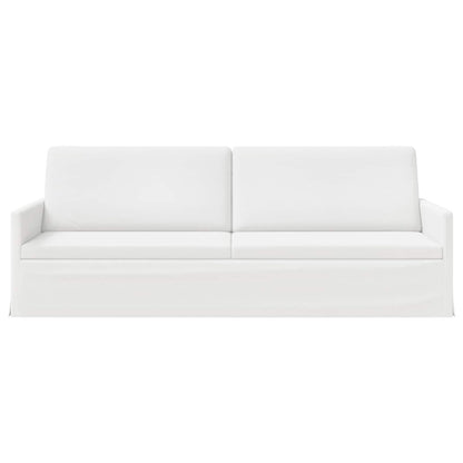 vidaXL 3 Seater Sofa White 220 x 81 x 82 cm Fabric 3