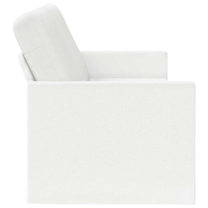 vidaXL 3 Seater Sofa White 220 x 81 x 82 cm Fabric 4