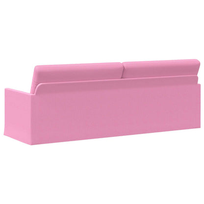 vidaXL 3 Seater Sofa Pink 220 x 81 x 82 cm Fabric 5