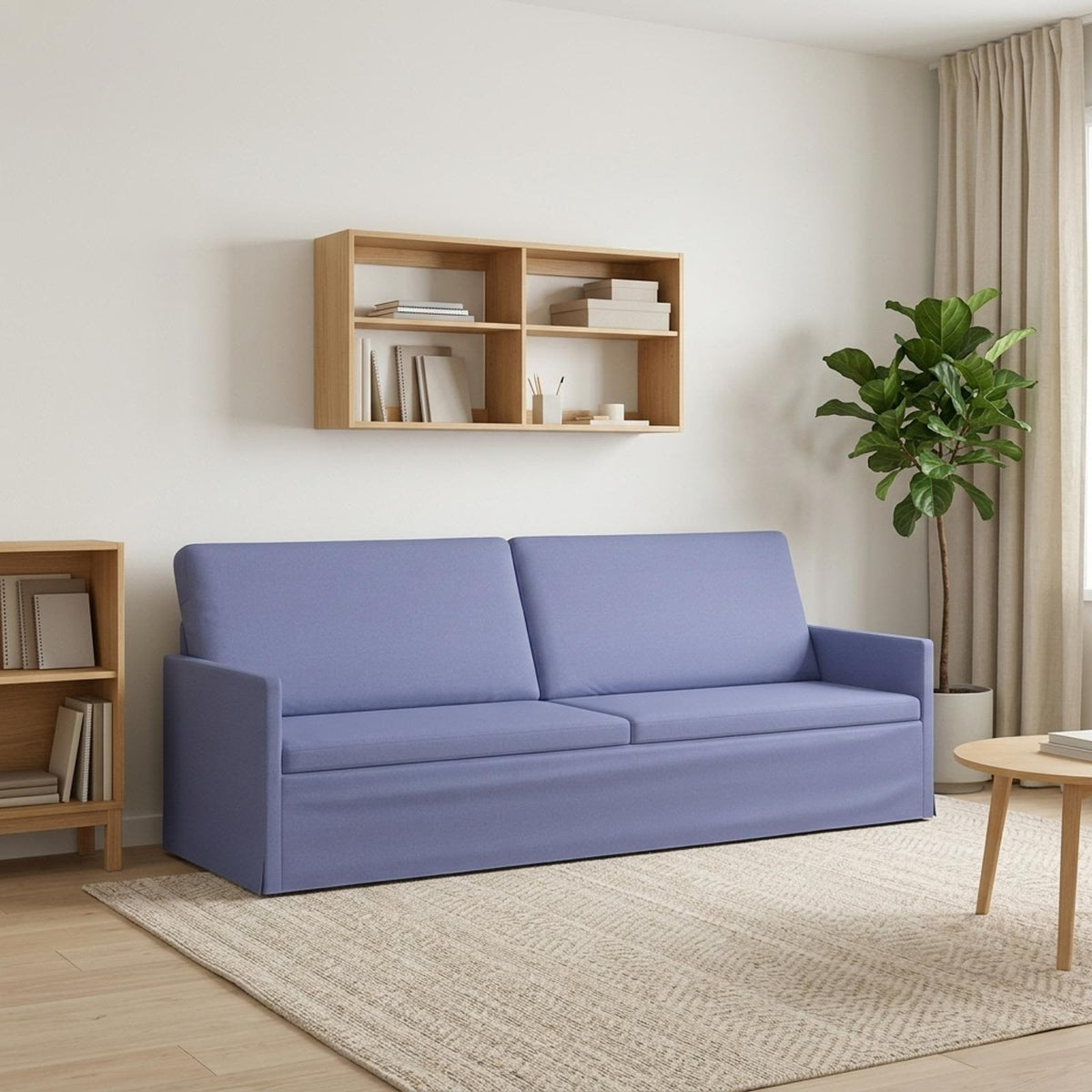 vidaXL 3 Seater Sofa Jeans Blue 220 x 81 x 82 cm Fabric 1