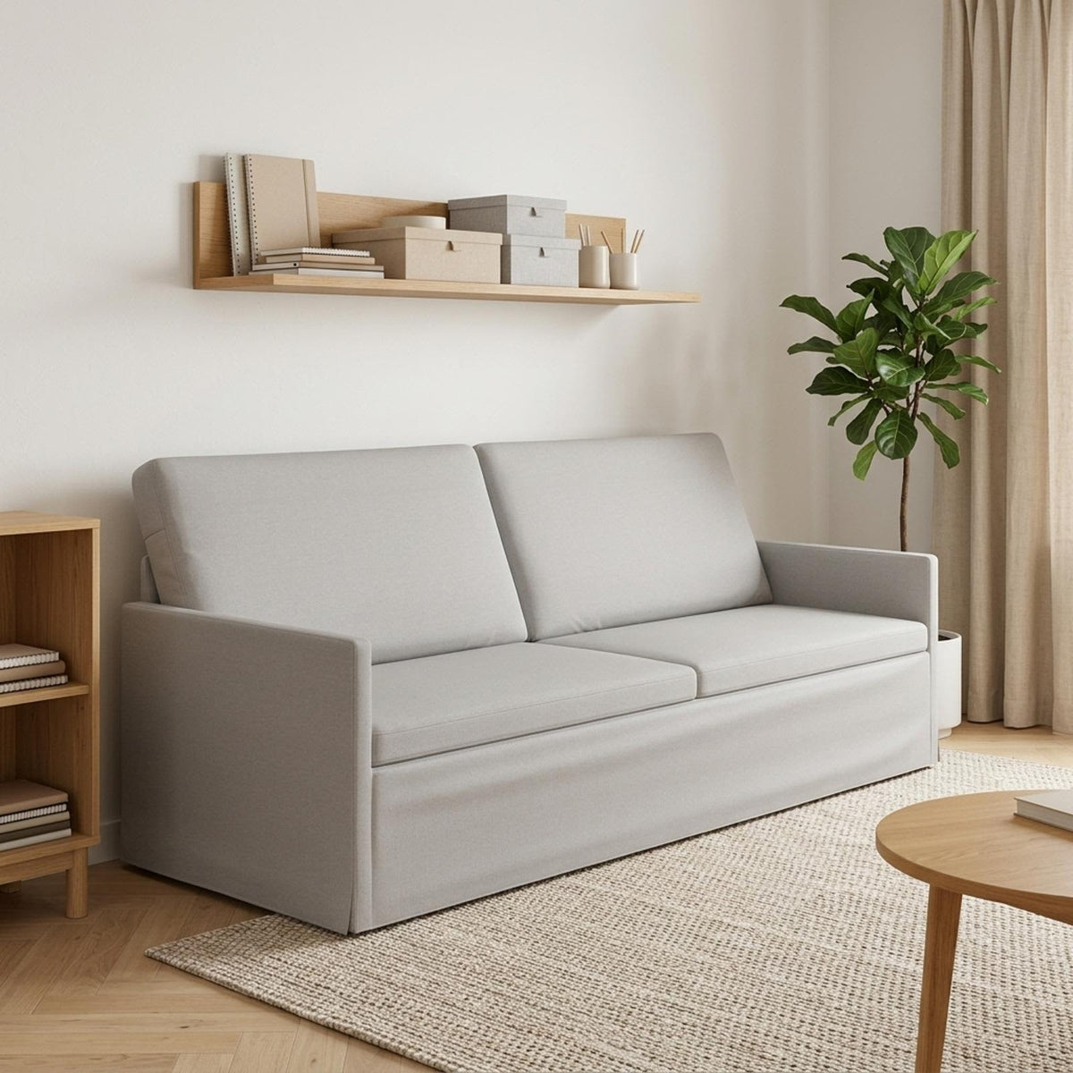 vidaXL 3 Seater Sofa Cloud Grey 220 x 81 x 82 cm Fabric 1