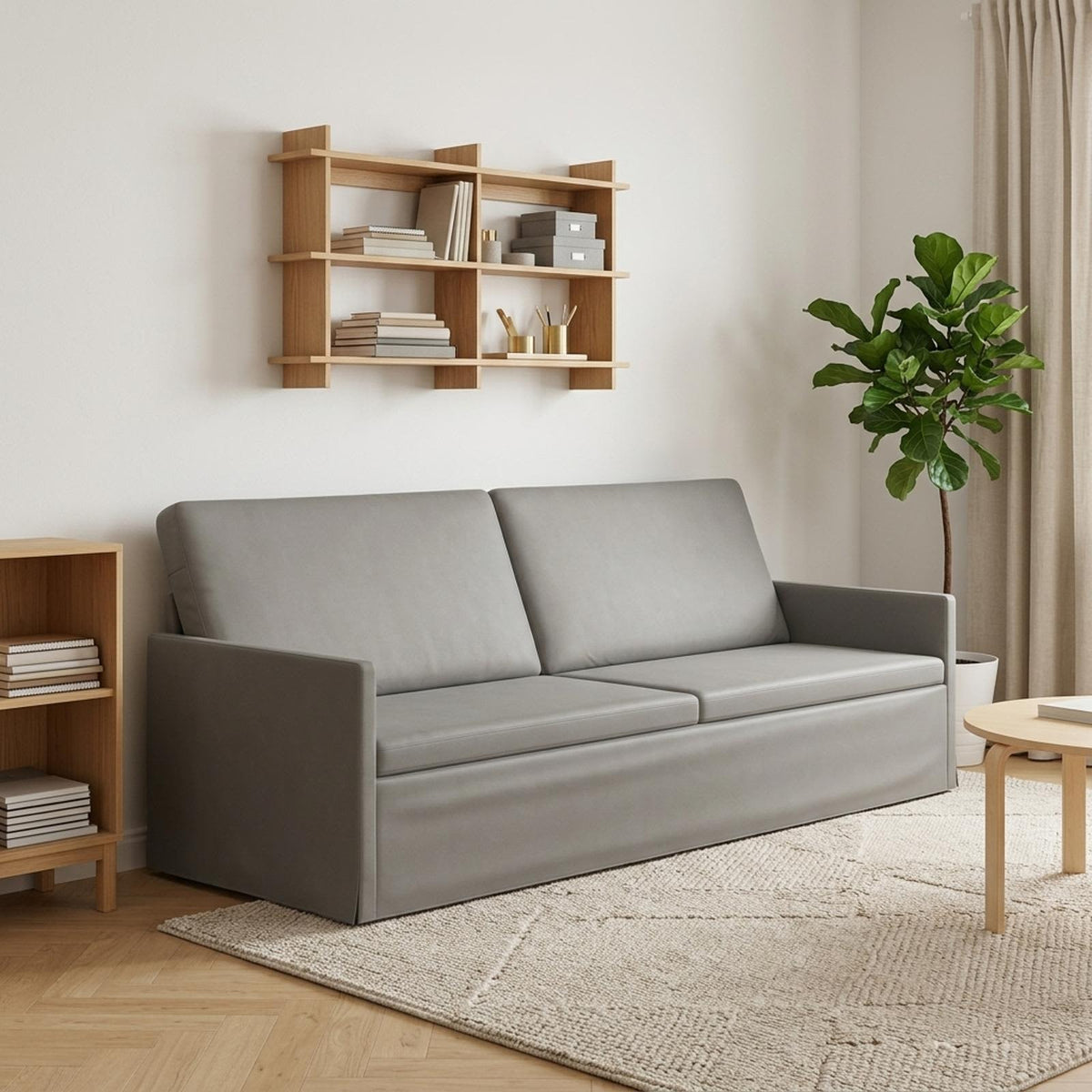 vidaXL 3 Seater Sofa Light Grey 220 x 81 x 82 cm Velvet 1