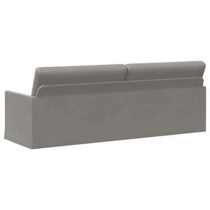 vidaXL 3 Seater Sofa Light Grey 220 x 81 x 82 cm Velvet 5
