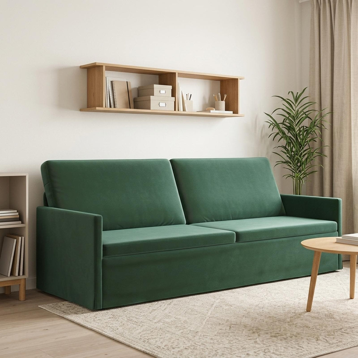 vidaXL 3 Seater Sofa Dark Green 220 x 81 x 82 cm Velvet 1