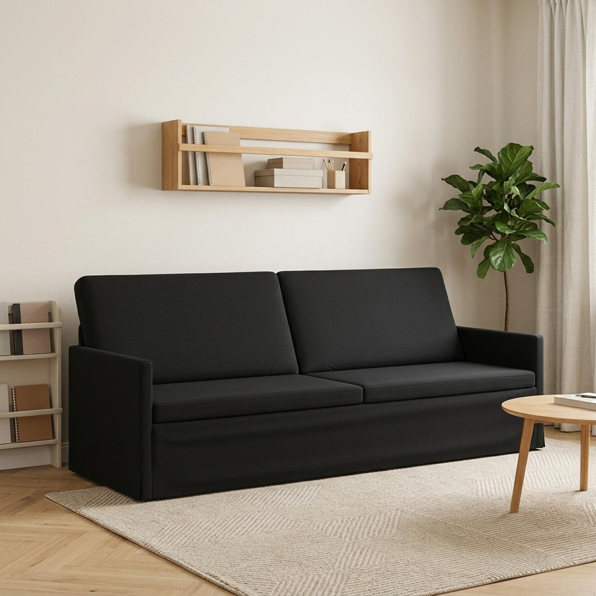 vidaXL 3 Seater Sofa Black 220 x 81 x 82 cm Velvet 1
