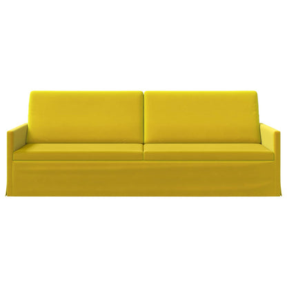 vidaXL 3 Seater Sofa Yellow 220 x 81 x 82 cm Velvet 3