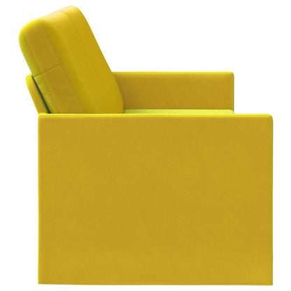 vidaXL 3 Seater Sofa Yellow 220 x 81 x 82 cm Velvet 4