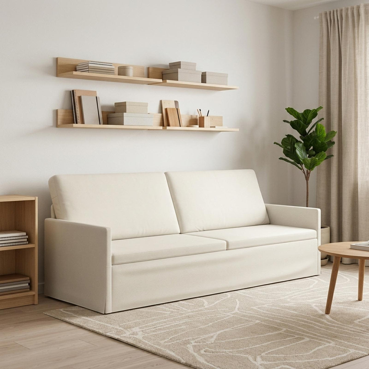 vidaXL 3 Seater Sofa Cream 220 x 81 x 82 cm Velvet 1