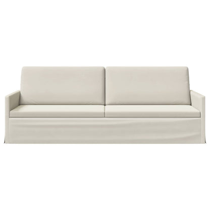 vidaXL 3 Seater Sofa Cream 220 x 81 x 82 cm Velvet 3