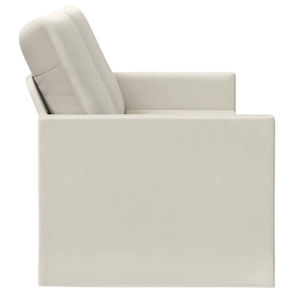 vidaXL 3 Seater Sofa Cream 220 x 81 x 82 cm Velvet 4