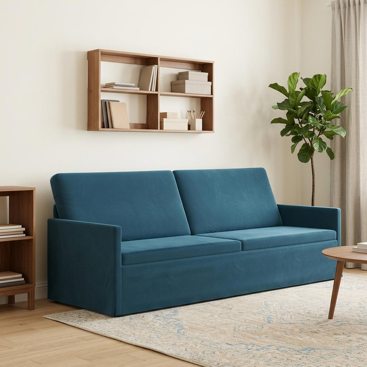 vidaXL 3 Seater Sofa Blue 220 x 81 x 82 cm Velvet 1