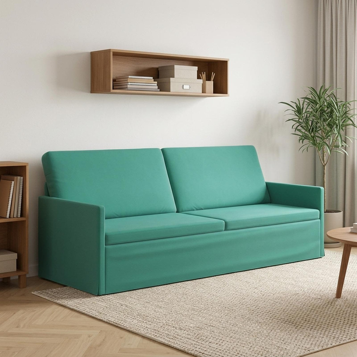 vidaXL 3 Seater Sofa Turquoise 220 x 81 x 82 cm Velvet 1