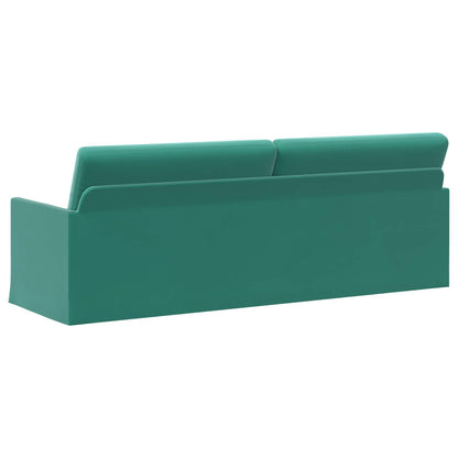 vidaXL 3 Seater Sofa Turquoise 220 x 81 x 82 cm Velvet 5