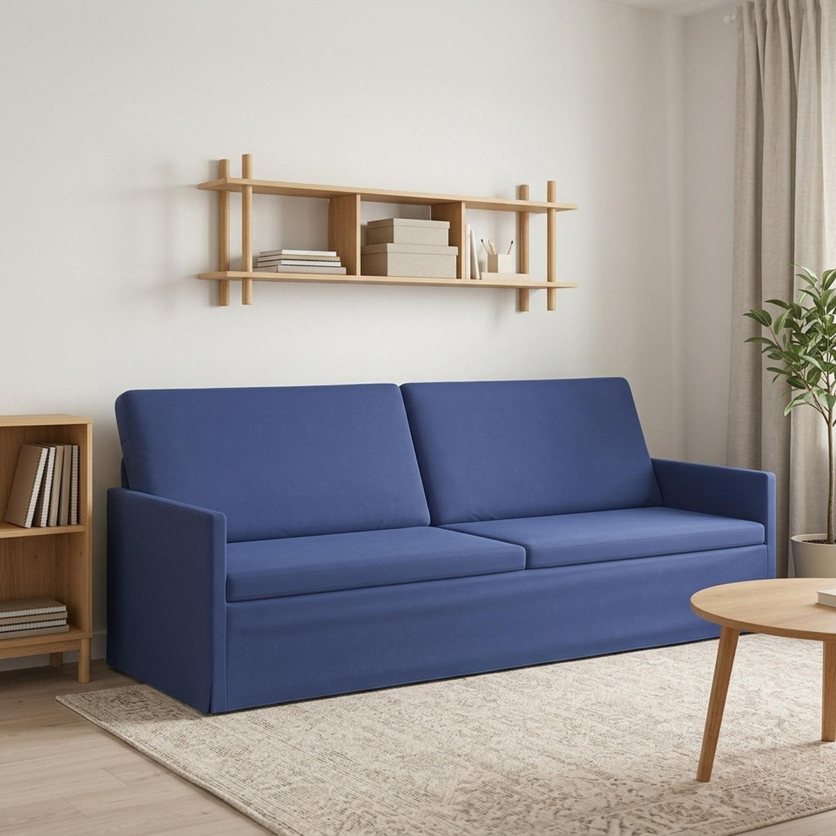 vidaXL 3 Seater Sofa Police Blue 220 x 81 x 82 cm Velvet 1