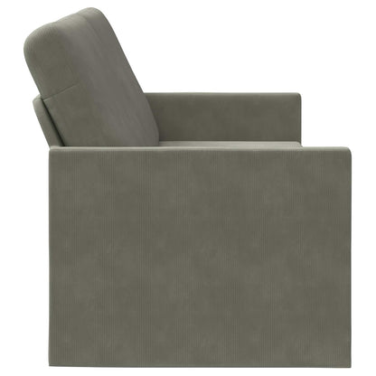 vidaXL 3 Seater Sofa Light Grey 220 x 81 x 82 cm Corduroy Fabric 4