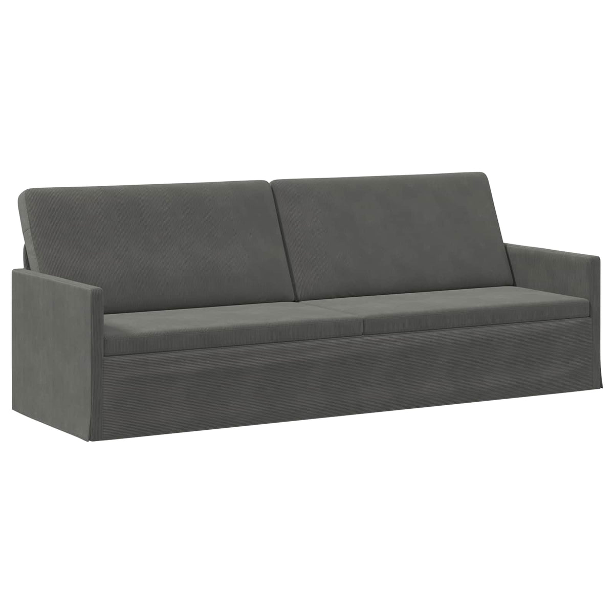 vidaXL 3 Seater Sofa Dark Grey 220 x 81 x 82 cm Corduroy Fabric 2
