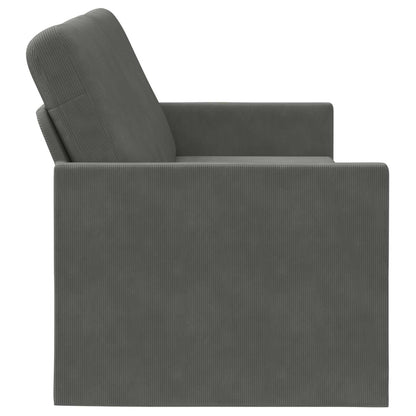 vidaXL 3 Seater Sofa Dark Grey 220 x 81 x 82 cm Corduroy Fabric 4