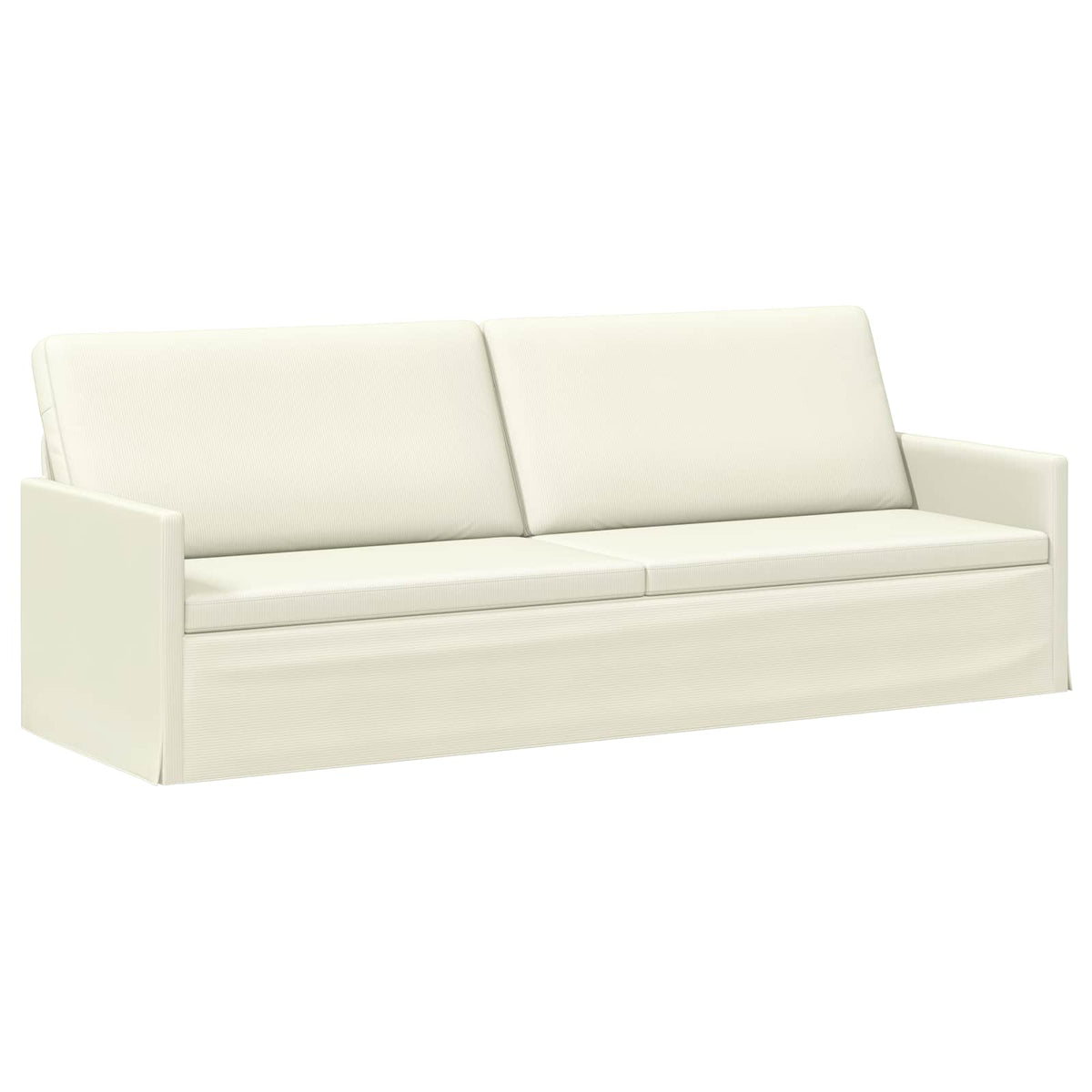 vidaXL 3 Seater Sofa Cream 220 x 81 x 82 cm Corduroy Fabric 2