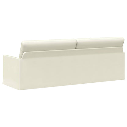 vidaXL 3 Seater Sofa Cream 220 x 81 x 82 cm Corduroy Fabric 5