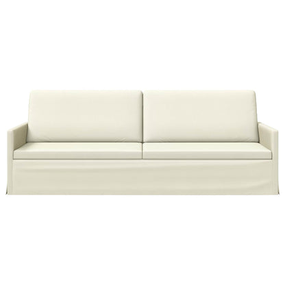 vidaXL 3 Seater Sofa Cream 220 x 81 x 82 cm Corduroy Fabric 3