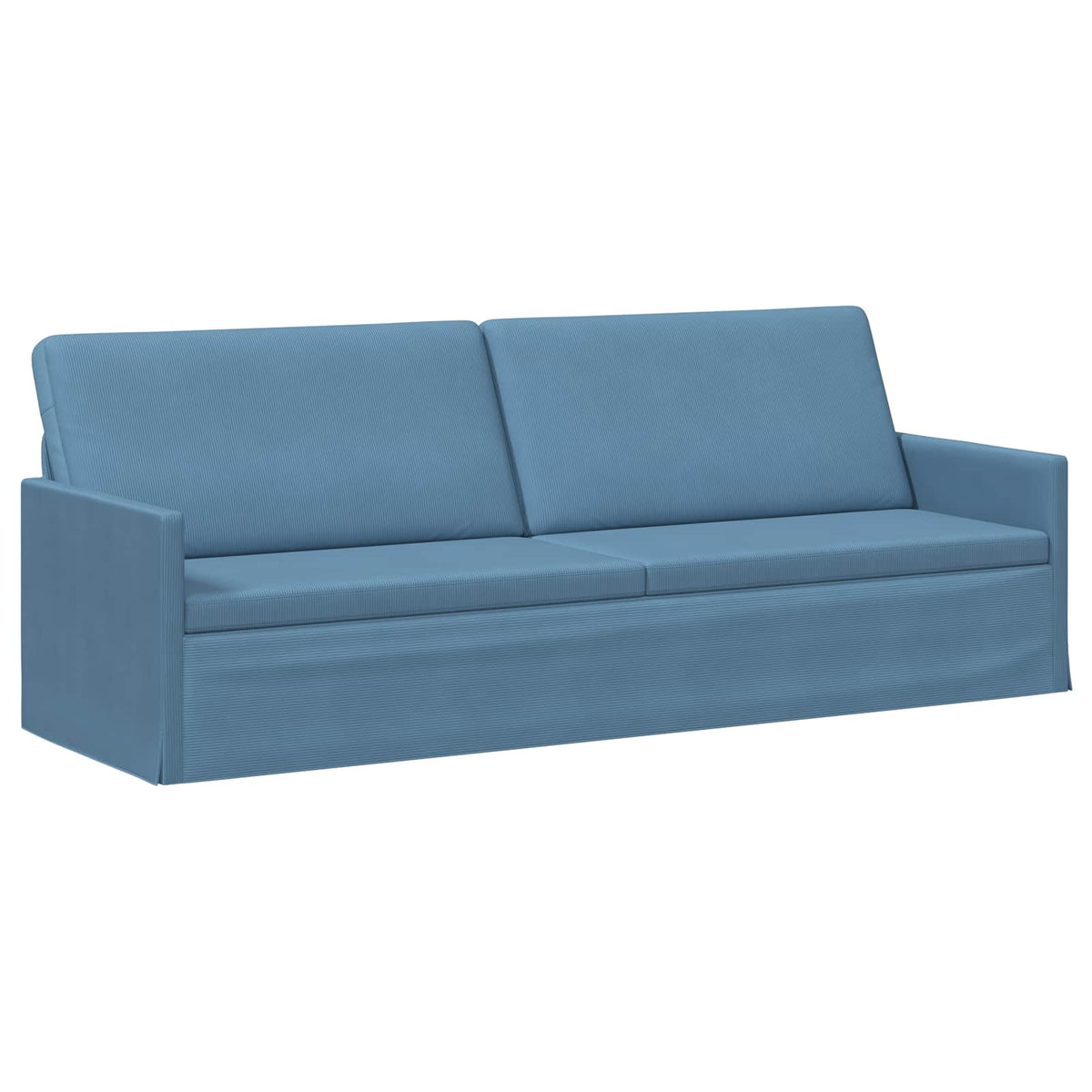 vidaXL 3 Seater Sofa Blue 220 x 81 x 82 cm Corduroy Fabric 2