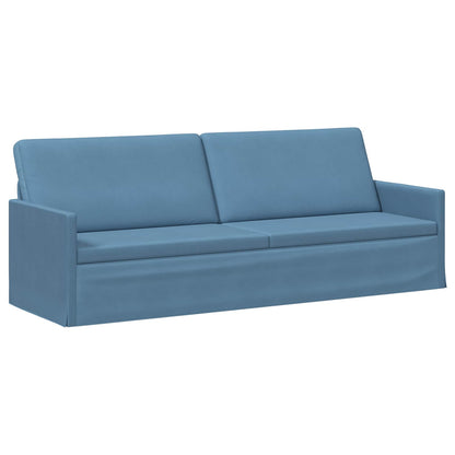 vidaXL 3 Seater Sofa Blue 220 x 81 x 82 cm Corduroy Fabric 2