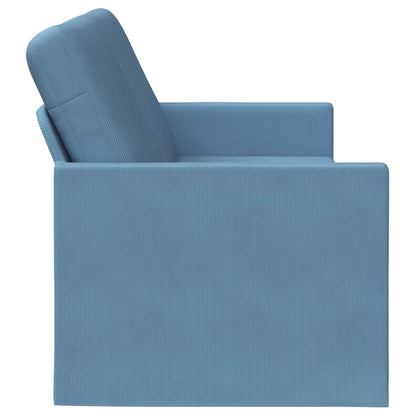 vidaXL 3 Seater Sofa Blue 220 x 81 x 82 cm Corduroy Fabric 4