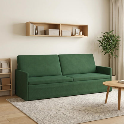 vidaXL 3 Seater Sofa Jungle Green 220 x 81 x 82 cm Corduroy Fabric 1