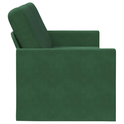 vidaXL 3 Seater Sofa Jungle Green 220 x 81 x 82 cm Corduroy Fabric 4