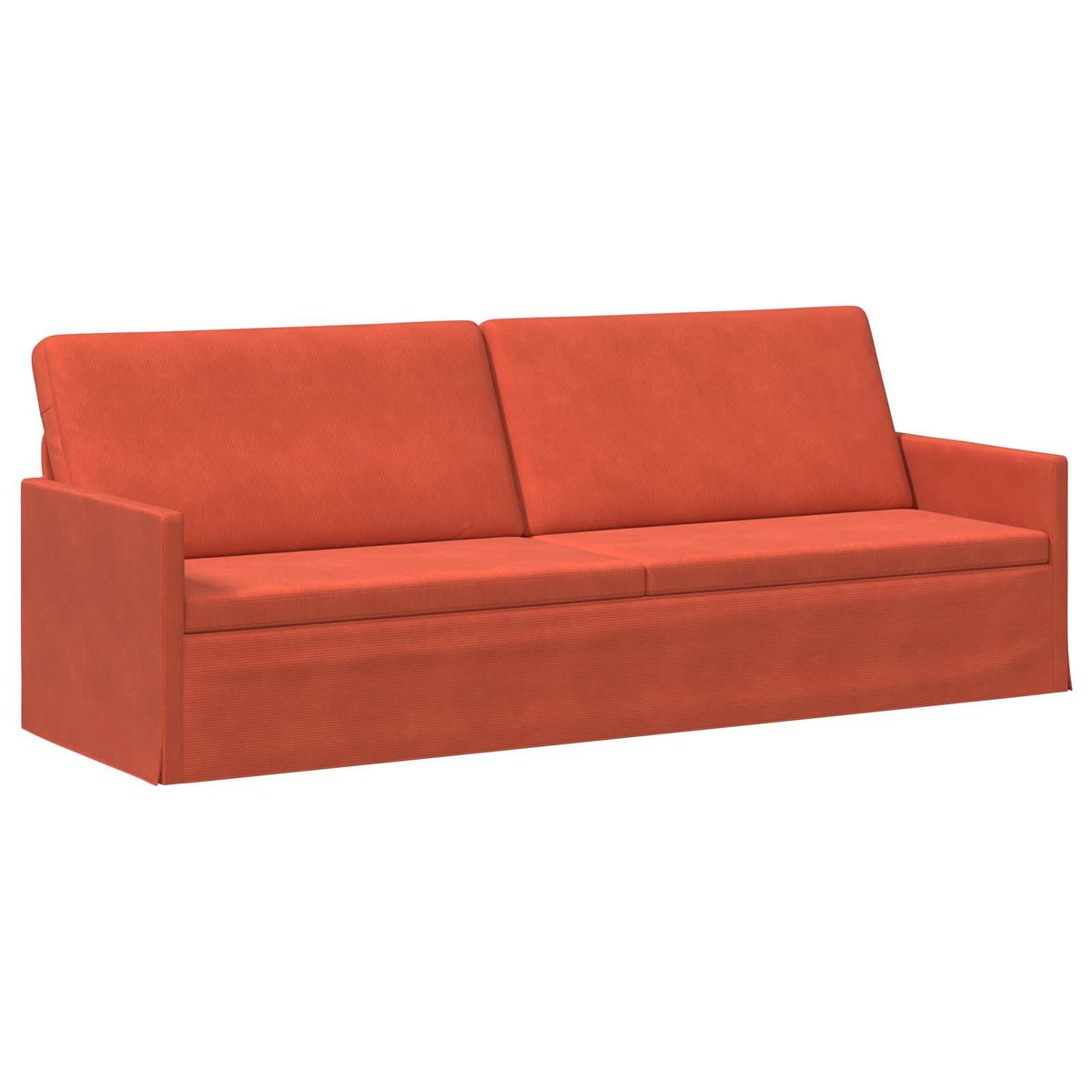 vidaXL 3 Seater Sofa Red Orange 220 x 81 x 82 cm Corduroy Fabric 2