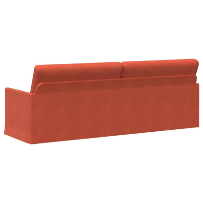 vidaXL 3 Seater Sofa Red Orange 220 x 81 x 82 cm Corduroy Fabric 5