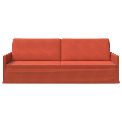 vidaXL 3 Seater Sofa Red Orange 220 x 81 x 82 cm Corduroy Fabric 3