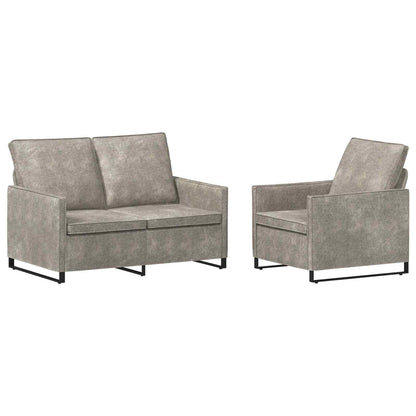 vidaXL Sofa Set 2 pcs Light Grey Faux Suede Fabric 2