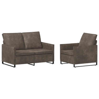 vidaXL Sofa Set 2 pcs Dark Grey Faux Suede Fabric 2