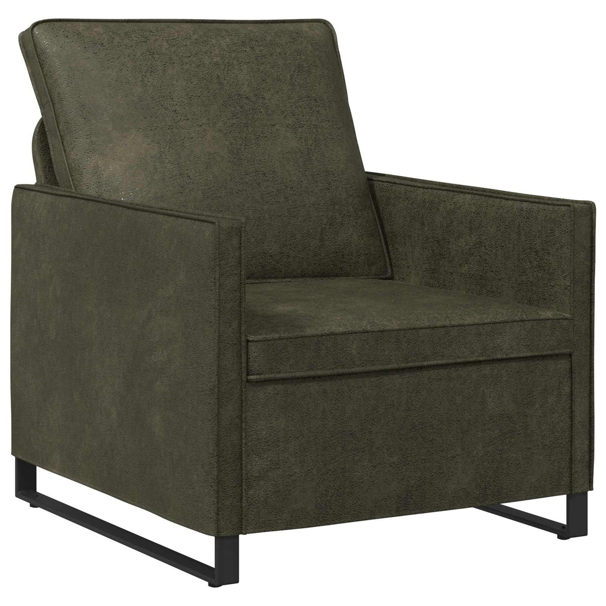 vidaXL Sofa Set 2 pcs Army Green Faux Suede Fabric 3